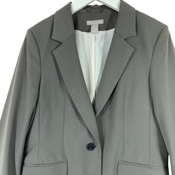 H&M Single-breasted Blazer color Dark gray-green size xs - Picture 7 of 14